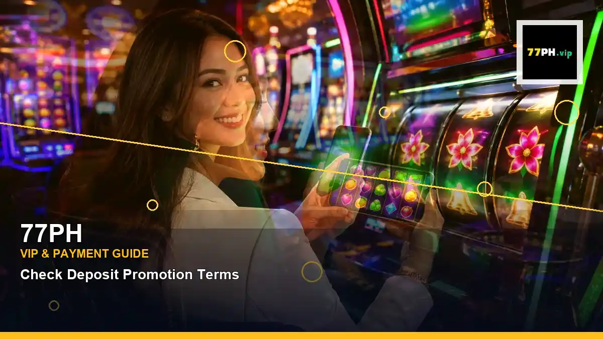 77PH lucky reels online slot games featuring an adult Filipina casino host with a layered collage composition