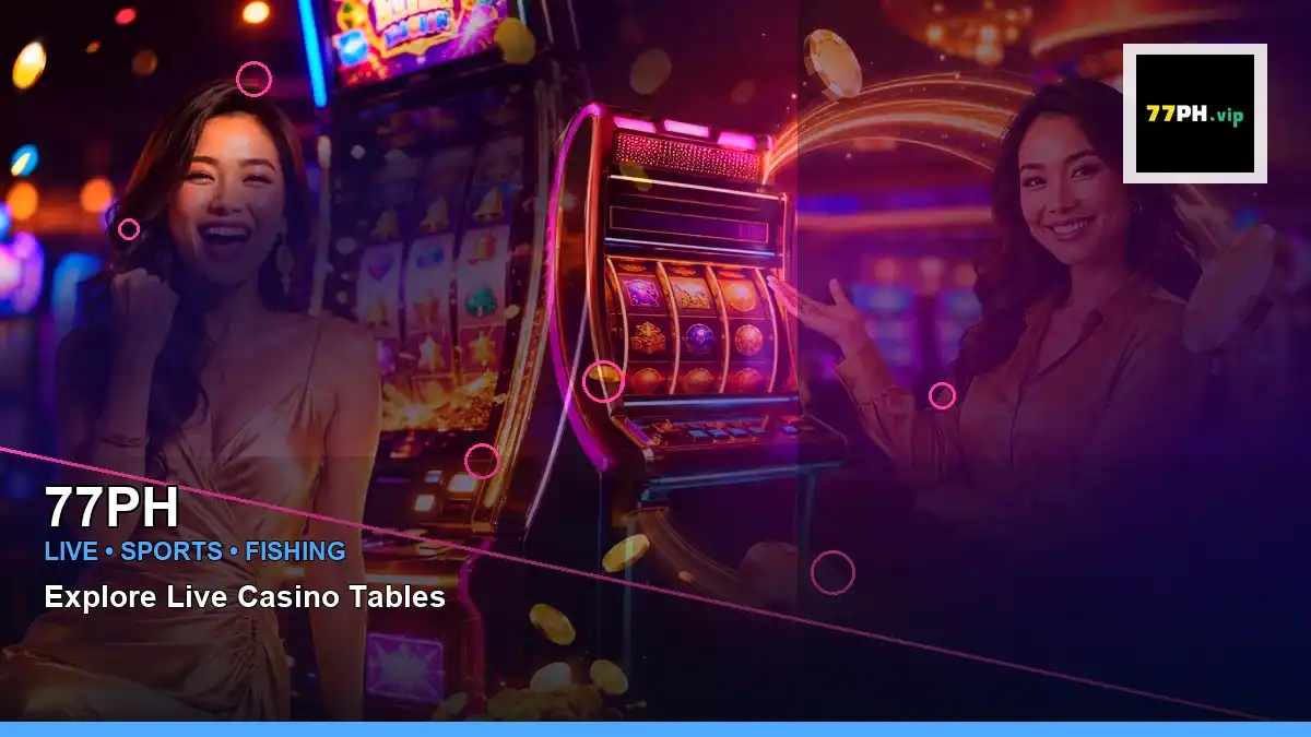 77PH neon-lit neon jackpot slot games in a left close-up layout for Philippine players