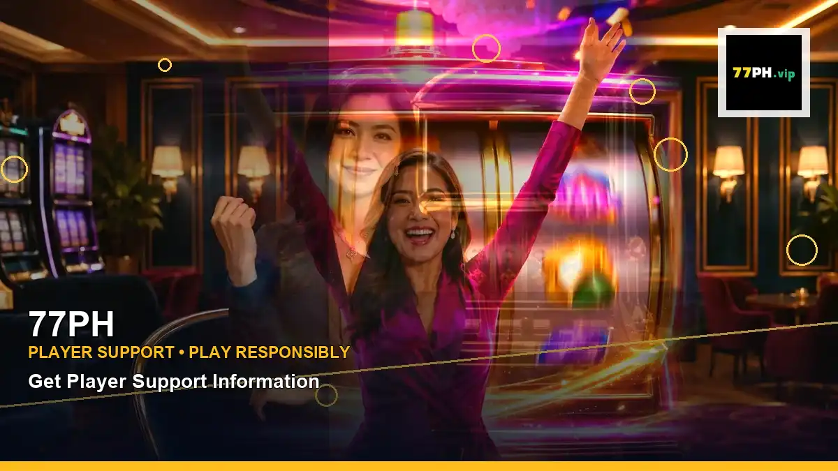77PH coins casino cashback rewards featuring an adult Filipina casino host with a right close-up composition